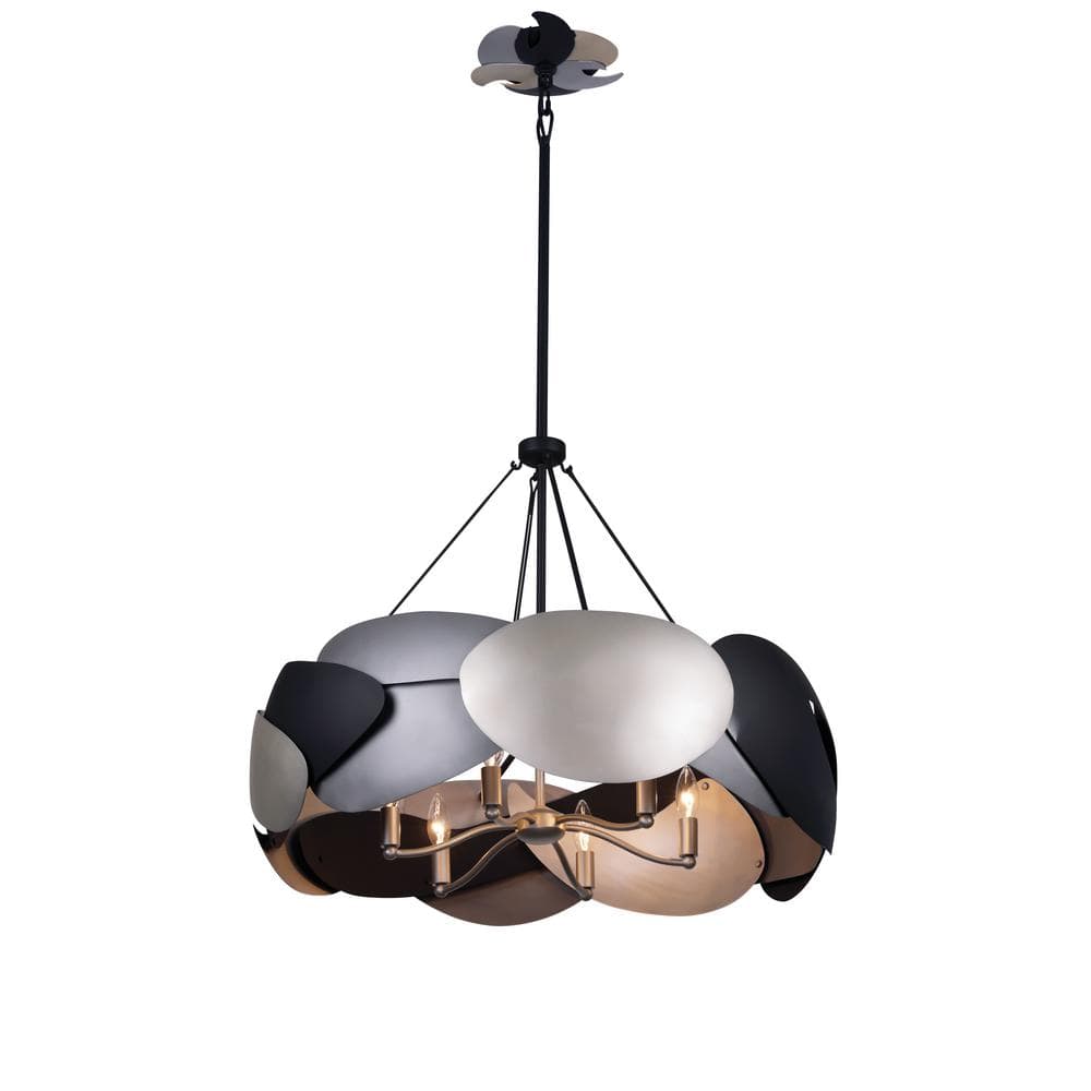 Metalo Misto 60-Watt 6-Light Black with Atlas and Midnight Silver Statement Pendant Light with No Bulbs Included price history on PriceWatchPro