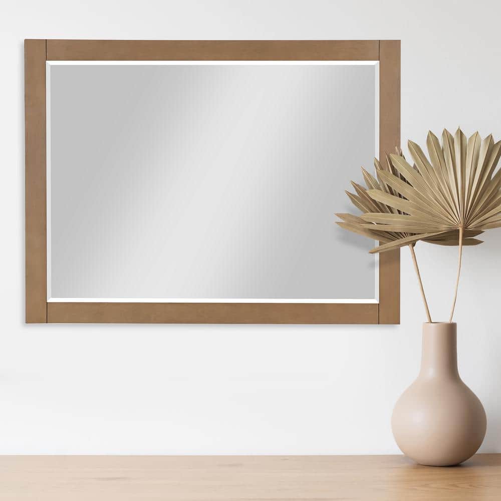 Ivy 48" Brown Pine Rectangular Wall Mirror