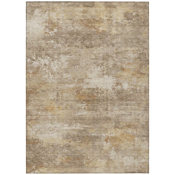 Chantille Machine Washable Indoor/Outdoor Abstract ACN2369 Khaki 5 ft. x 7 ft. 6 in. Area Rug