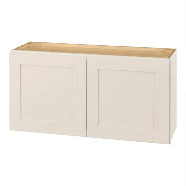 Hampton Bay Avondale 36 in. W x 12 in. D x 18 in. H Ready to Assemble Plywood Shaker Wall Bridge Kitchen Cabinet in Antique White