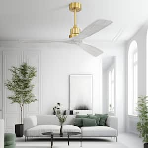 52 in. Indoor/Outdoor 6-Speed Ceiling Fan in Gold with Remote Control