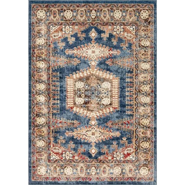 Unique Loom Utopia Larissa Blue 6' 1 x 9' 0 Area Rug