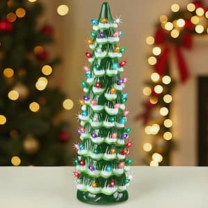 Best Choice Products 18in. Green Pre-Lit LED Ceramic Artificial