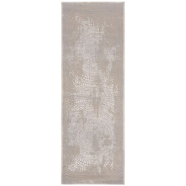 SAFAVIEH Meadow Ivory/Gray 3 ft. x 8 ft. Abstract Runner Rug
