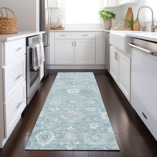 Chantille Machine Washable Indoor/Outdoor Abstract ACN1770 Blue 2 ft. 3 in. x 7 ft. 6 in. Runner Rug