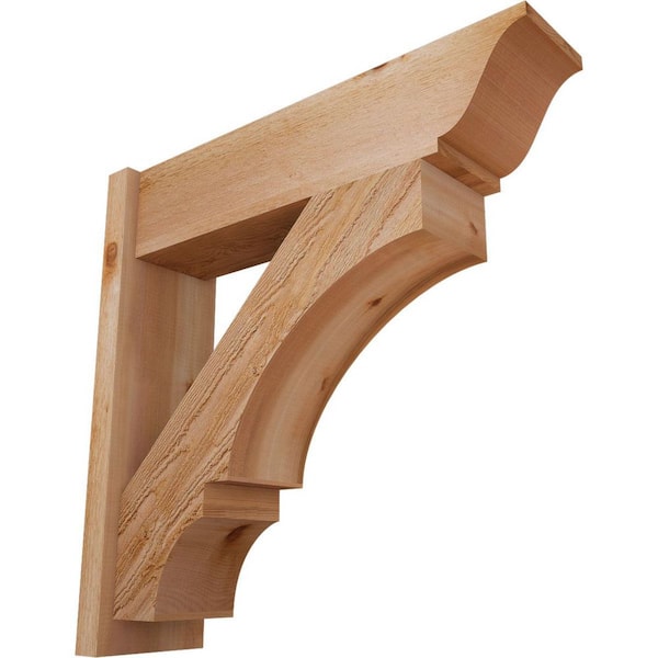 Ekena Millwork 8 in. x 30 in. x 30 in. Balboa Traditional Rough Sawn Western Red Cedar Outlooker