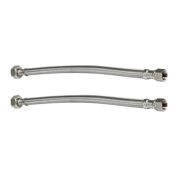 Faucet Sink Supply Line Stainless Braided  3/8" Compression X 1/2" X 16"  6 PACK 
