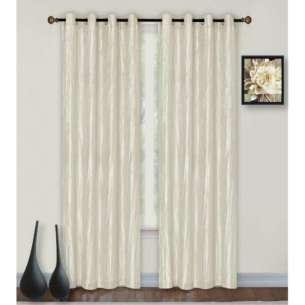 Dainty Home Ivory Solid Grommet Room Darkening Curtain 55 In W X 84 In L Ver84iv The Home Depot