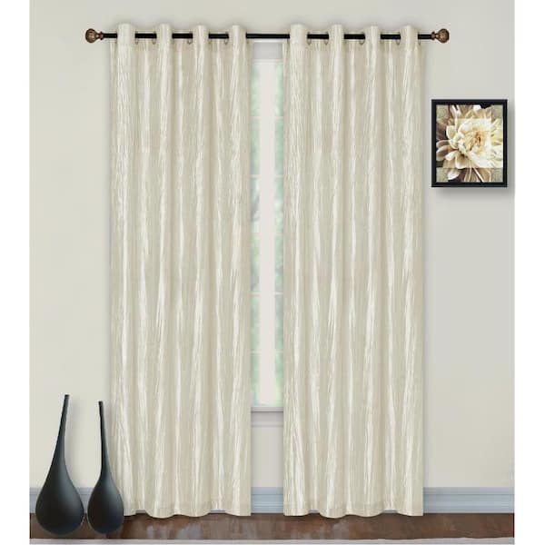 Dainty Home Ivory Solid Grommet Room Darkening Curtain - 55 in. W x 84 in. L