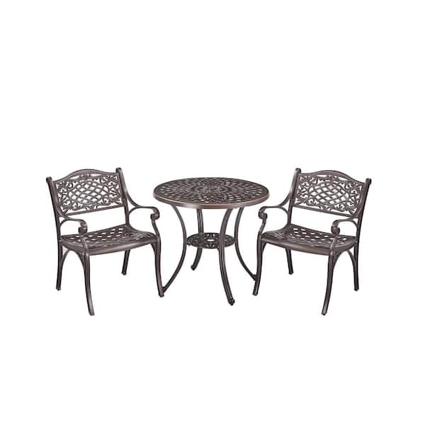 Upland Bronze 3 Piece Cast Aluminum Round Table Outdoor Bistro Set Uzf Kd7803c2 Hb The Home Depot Upland Bronze 3 Piece Cast Aluminum, Round Table Upland