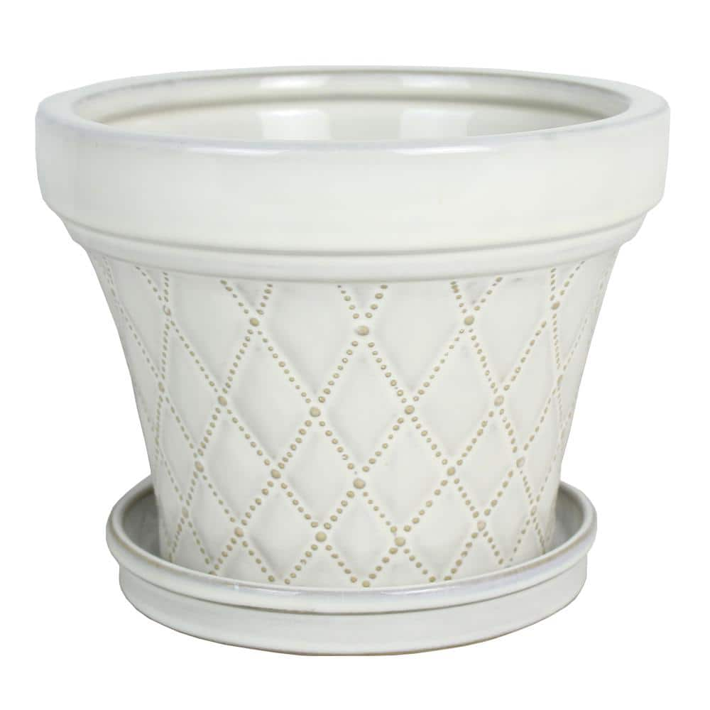 3 in. Ivorie Small White Ceramic Planter (3 in. D x 2.6 in. H)