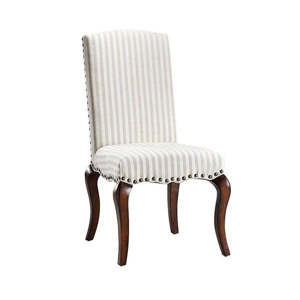 Unbranded Marais Ivory Linen Stripe Accent Chair
