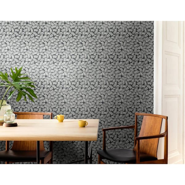 Elements Black Scribbled Arches Geometric Paper Washable Wallpaper Roll