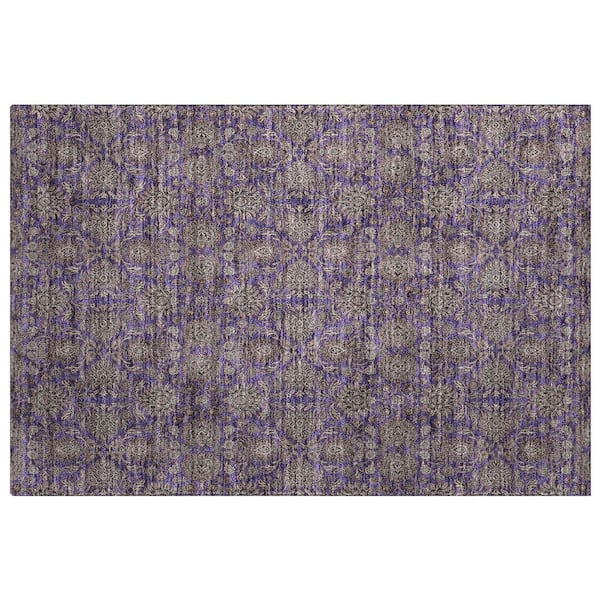 Dream Shag Premium Machine Washable Abstract ADS702 Purple 2 ft. x 3 ft. Accent Rug