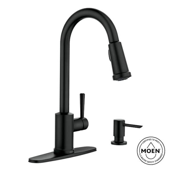 Indi Single-Handle Pull-Down Sprayer Kitchen Faucet with Reflex and Power Clean in Matte Black