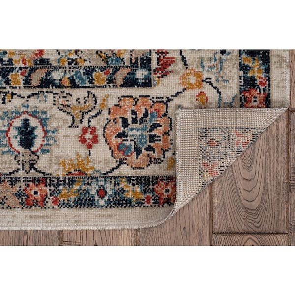 Laramie Ivory and Blue 8 ft. x 10 ft. Area Rug