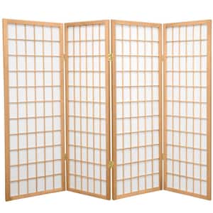 4 ft. Short Window Pane Shoji Screen - Natural - 4 Panels