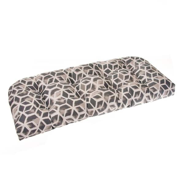 Grouchy Goose Cubed 44 in. x 19 in. x 5 in. Outdoor Rectangular Loveseat Cushion in Grey