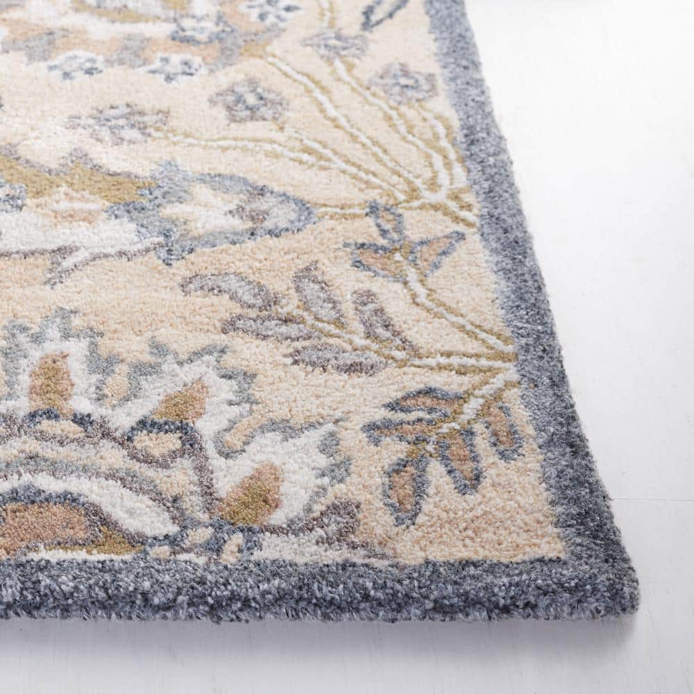 Bella Beige Hand-Tufted Wool Square Area Rug