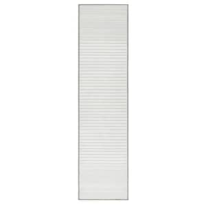Basic Layne Modern Stripe Silver Grey 2 ft. x 7 ft. Machine Washable Runner Rug