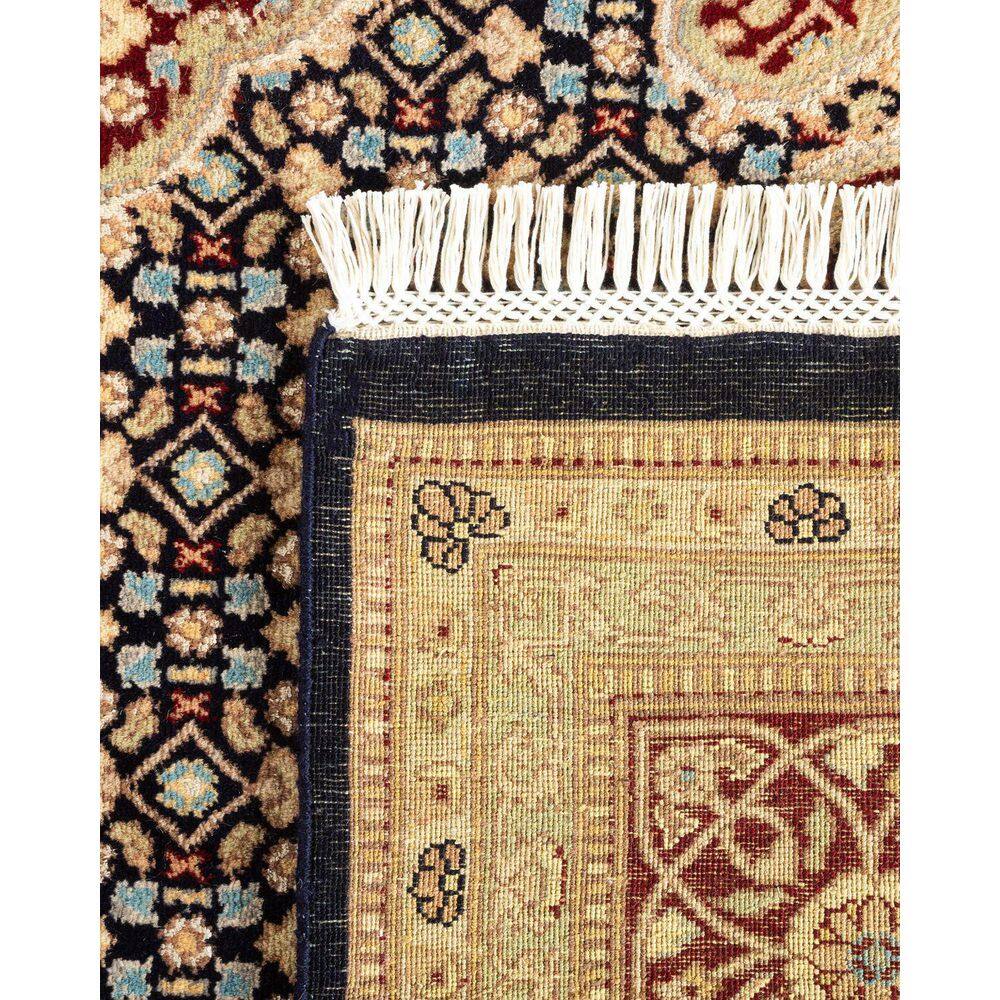 Mogul Blue and Beige Hand-Knotted Wool Area Rug