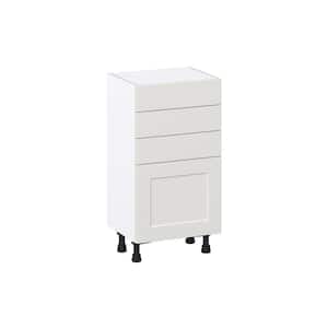 18 in. W x 14 in. D x 34.5 in. H Littleton Painted Gray Shaker Assembled Shallow Base Kitchen Cabinet with 3 Drawers