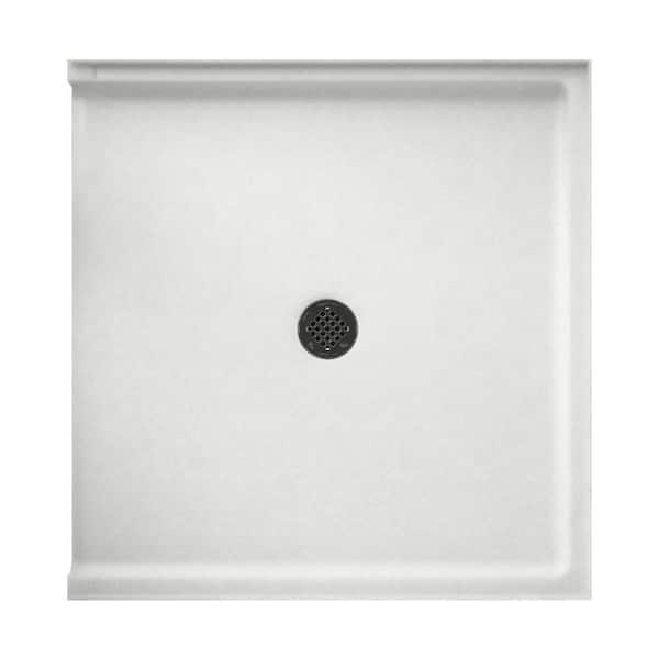 Swan Swanstone 38 in. L x 37 in. W Alcove Shower Pan Base with Center Drain in Tahiti Ivory