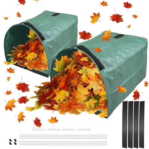 2-Pack 53 Gal. Reusable Leaf Bags,Leaf Collecting Tool Garden Bags for Easy Yard Waste Collection