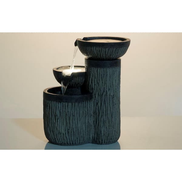 Gray Andorra Resin Fountain with LED Light and Pump