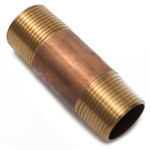 1 in. x 3-1/2 in. MIP Brass Nipple Fitting (3-Pack)