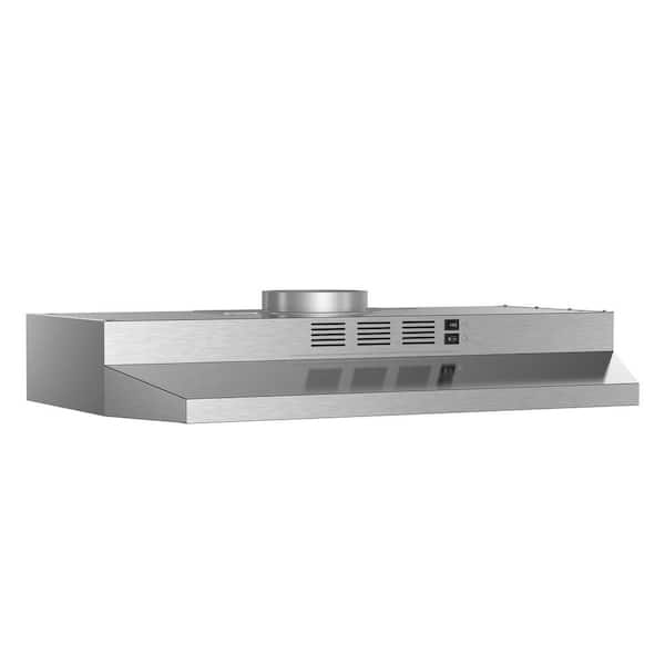 30 in. 300 CFM Convertible Under Cabinet Range Hood in Stainless Steel with LED Light, Mesh Filter and 2-Way Venting