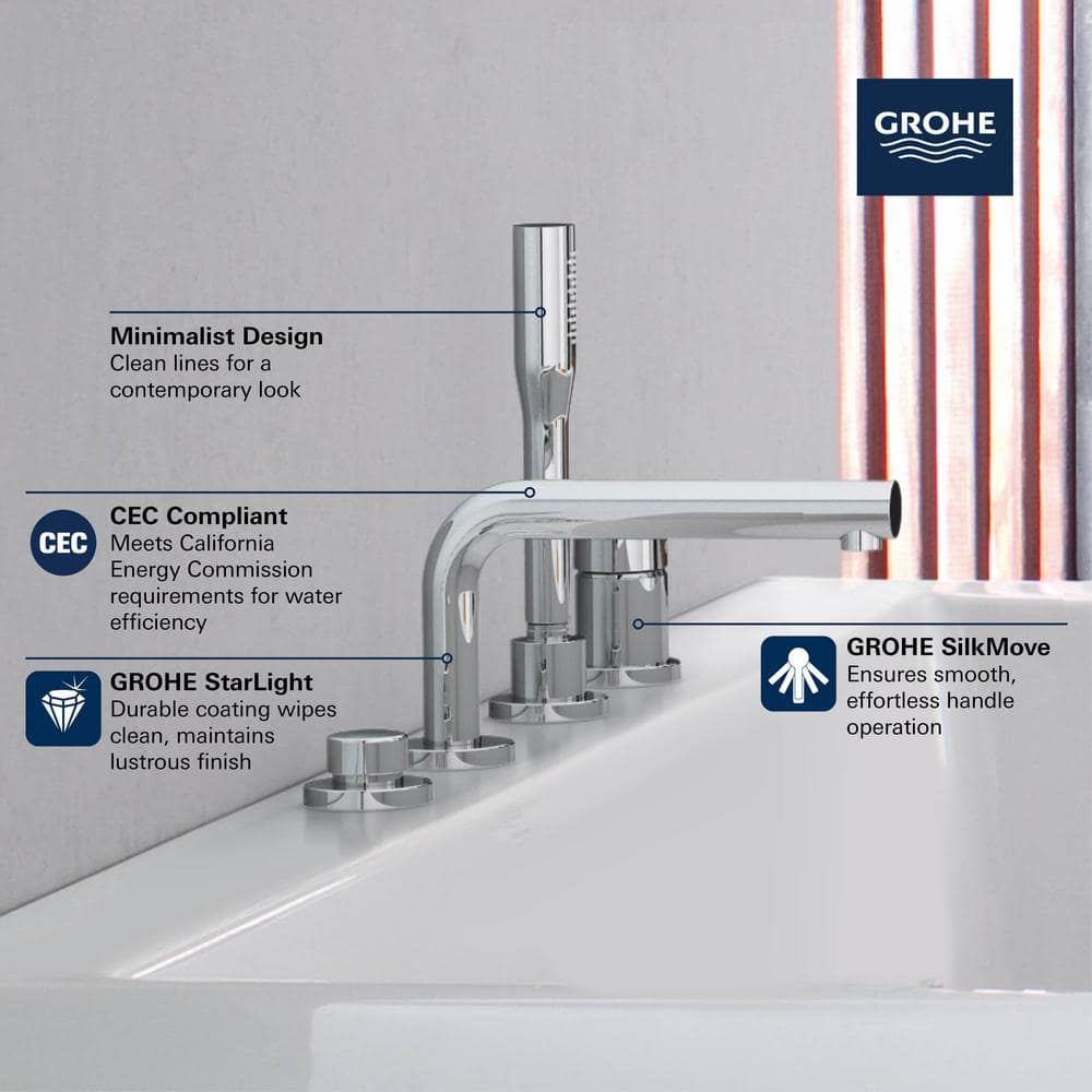 Matte Black Stainless Steel Deck Mount Tub Filler with Hand Shower