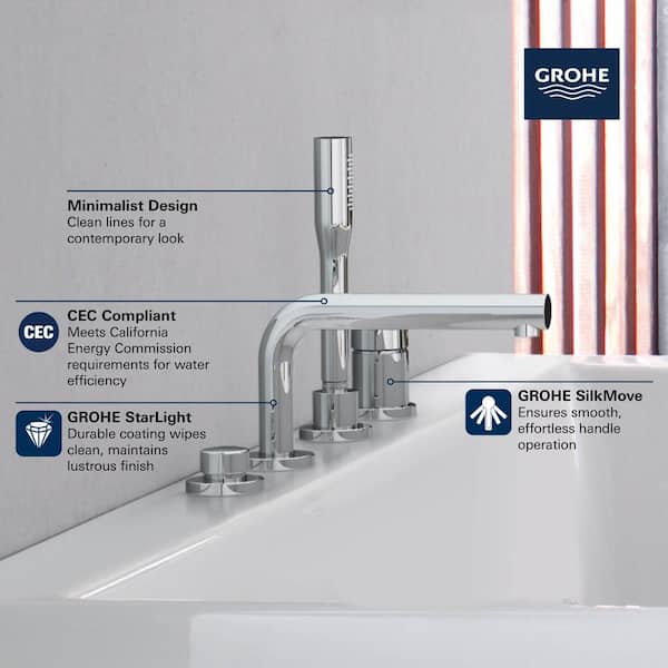 Concetto Single-Handle Deck Mount Roman Tub Faucet with 1.75 GPM Hand Shower in Matte Black