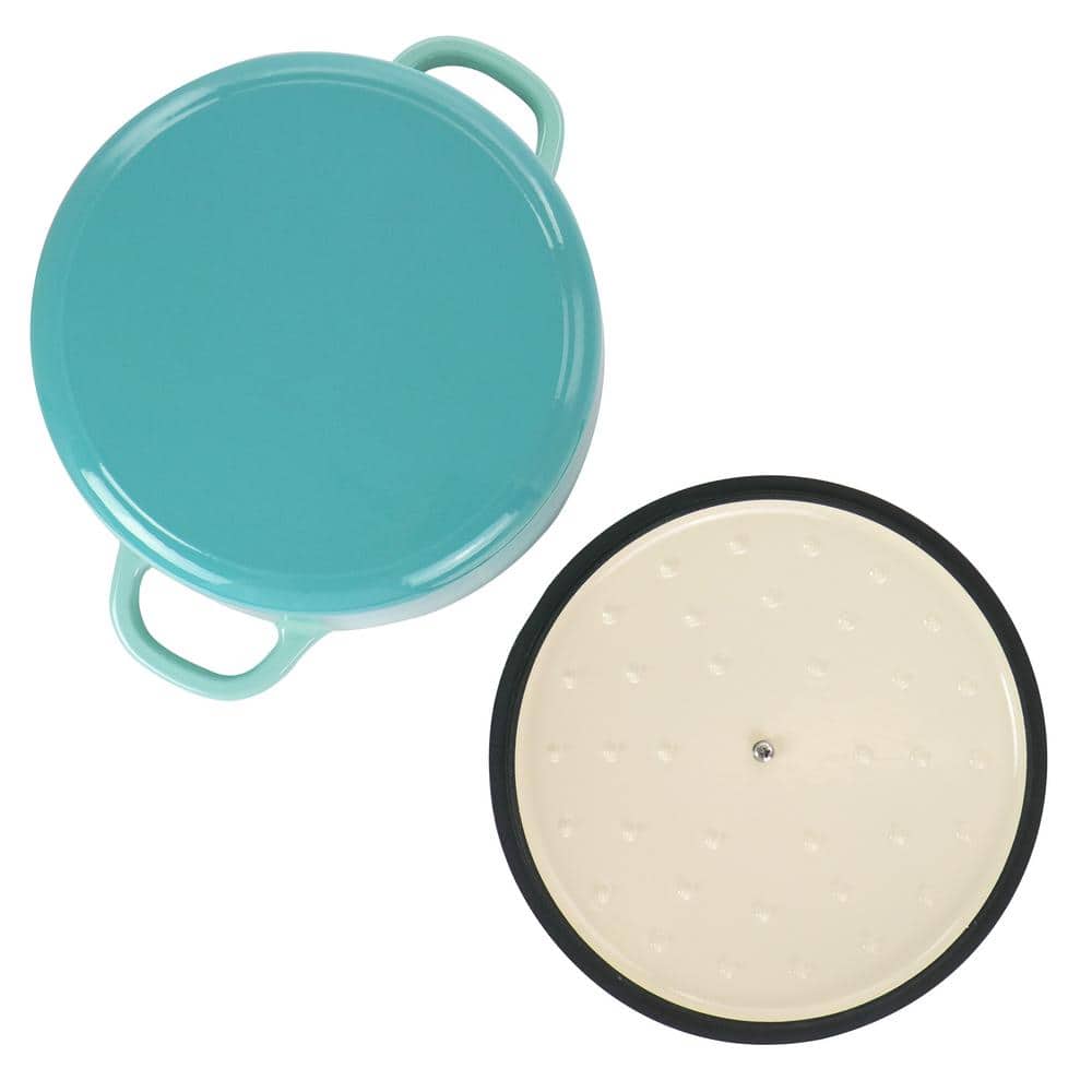 Artisan 5-Quart Aqua Blue Enameled Cast Iron Dutch Oven