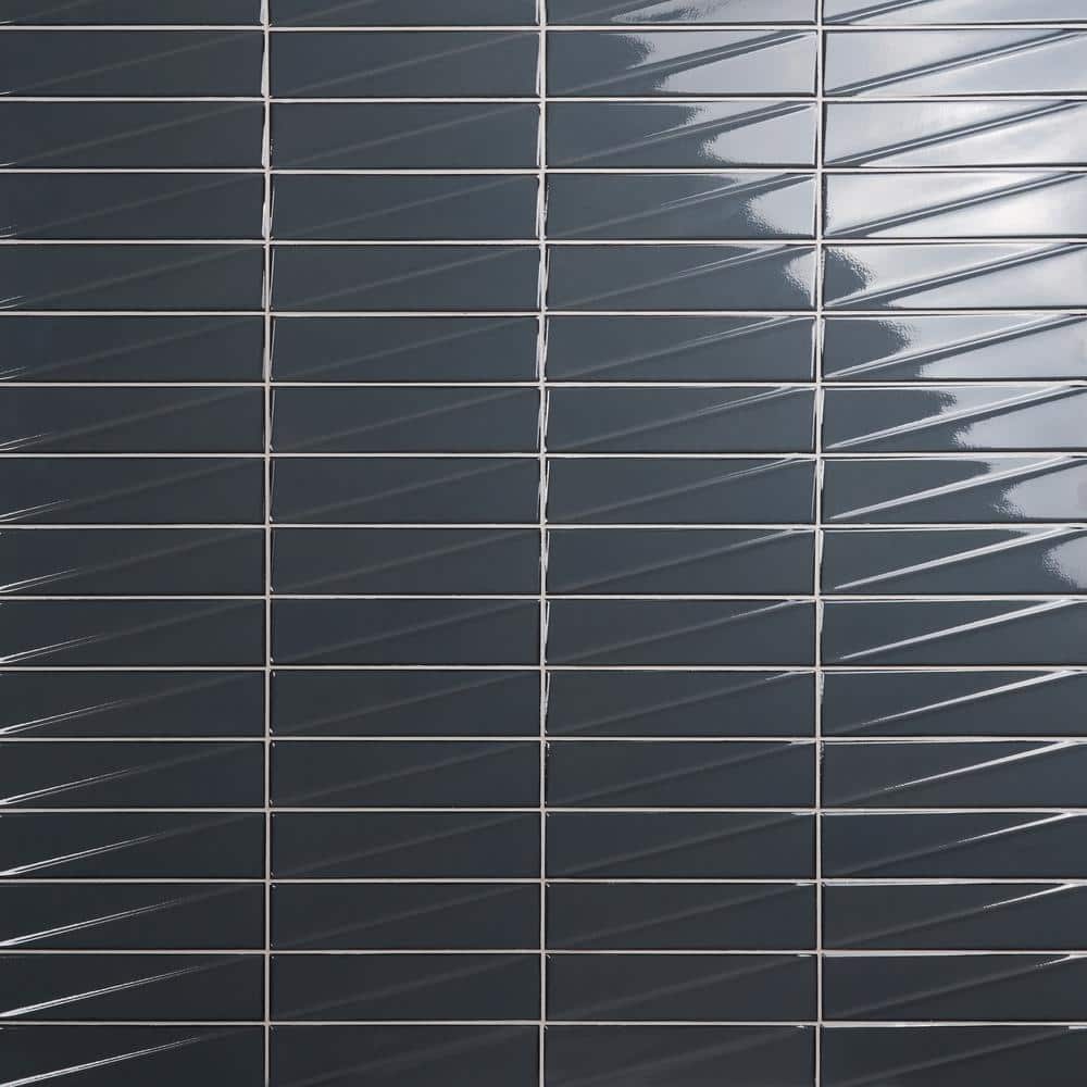 Storm Gray Glossy Ceramic Subway Wall Tile 3x12