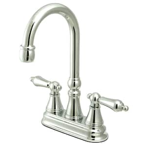 Governor 2-Handle Deck Mount Gooseneck Bar Prep Faucets in Polished Chrome
