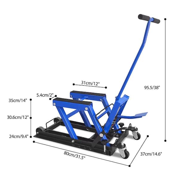 Hydraulic Motorcycle 1500 lbs. ATV and Motorcycle Jack with Foot-Operated Lift