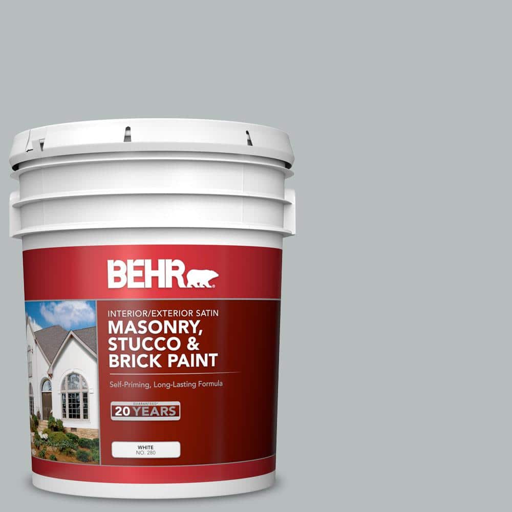 5 gal. #PPU18-05 French Silver Satin Interior/Exterior Masonry, Stucco and 