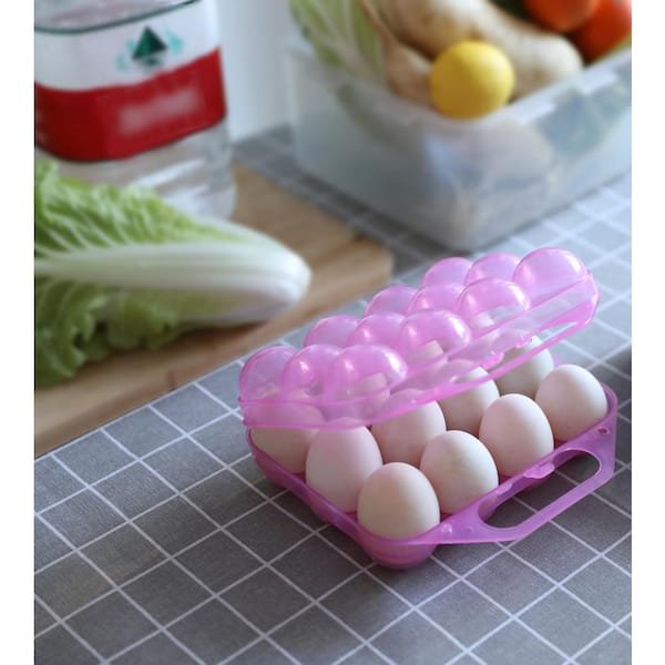 Buy Wholesale QI003329 Clear Plastic Egg Carton-12 Egg Holder Carrying Case  with Handle