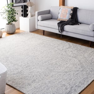 Metro Gray/Ivory 8 ft. x 10 ft. Medallion Floral Area Rug