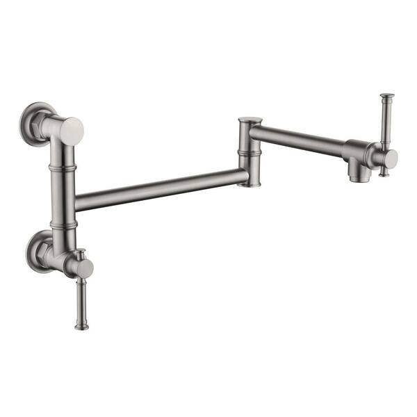 Lukvuzo 2 Attachment Wall Mounted Pot Filler Faucet with Swing Arm in