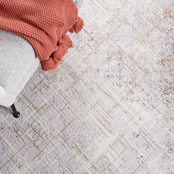 SAFAVIEH Vogue 7 ft. x 7 ft. Rust/Gray Distressed Diamond Round