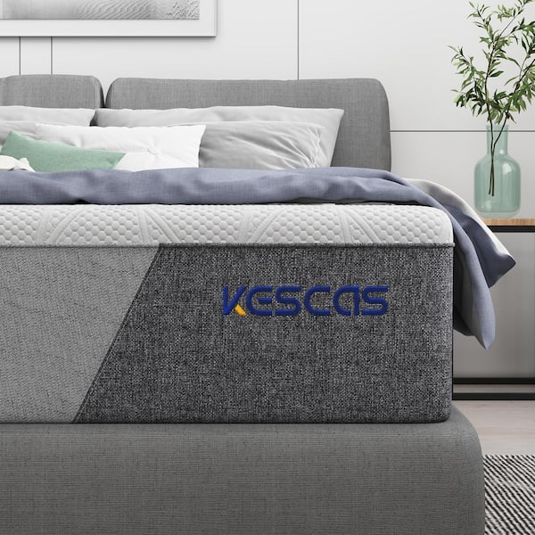 Kescas Twin Medium Gel Memory Foam Hybrid Innerspring Pocketed Spring Tight Top 10 in. Mattress