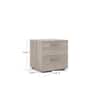 Austin 2-drawer Truffle Nightstand with dimension overlays.