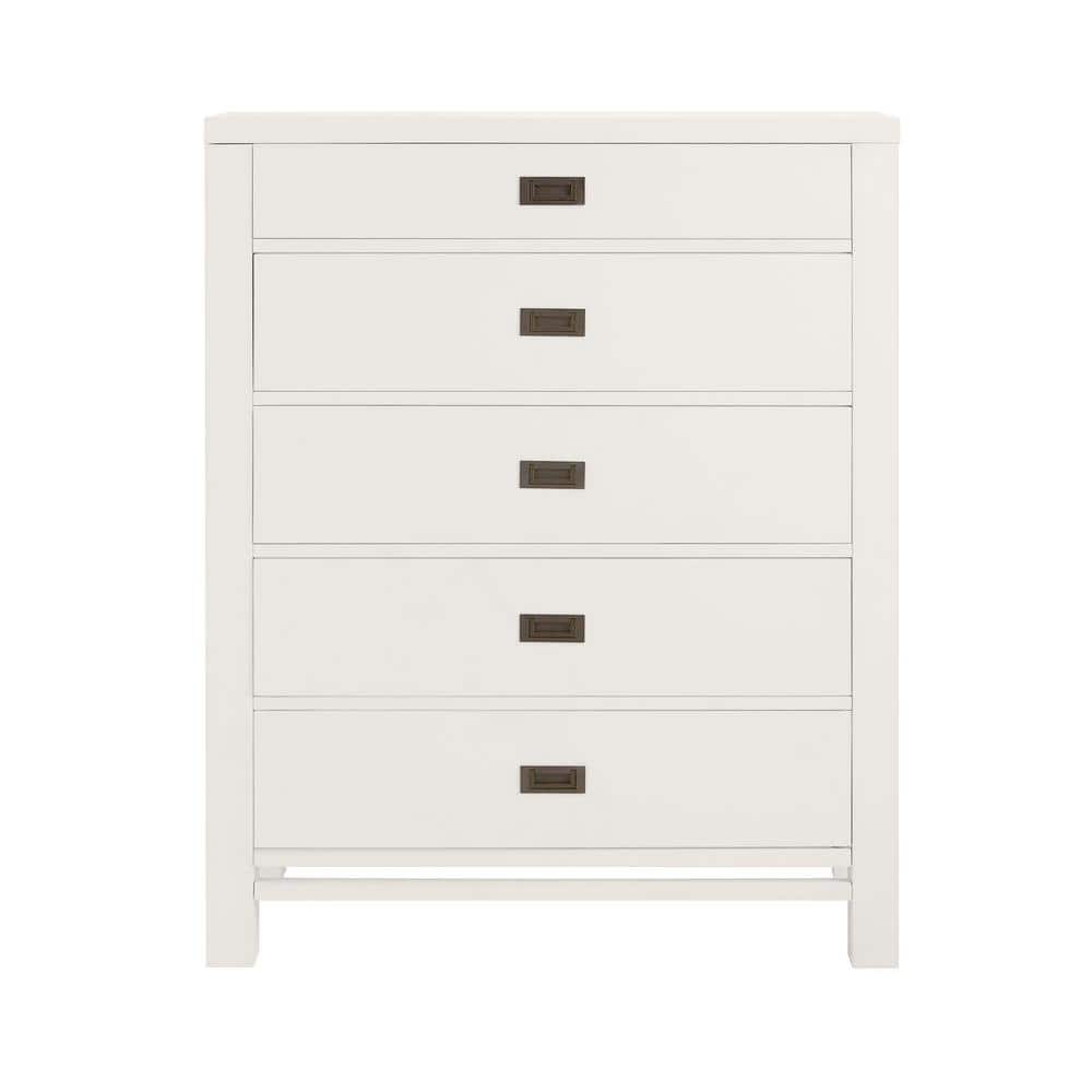 Home Decorators Collection Calden Bright White 5-Drawer Chest of Drawers (49 in. H x 40 in. W x 20 in. D) -  510