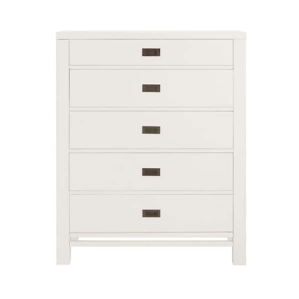 Home Decorators Collection Calden Bright White 5-Drawer Chest of Drawers (49 in. H x 40 in. W x 20 in. D)