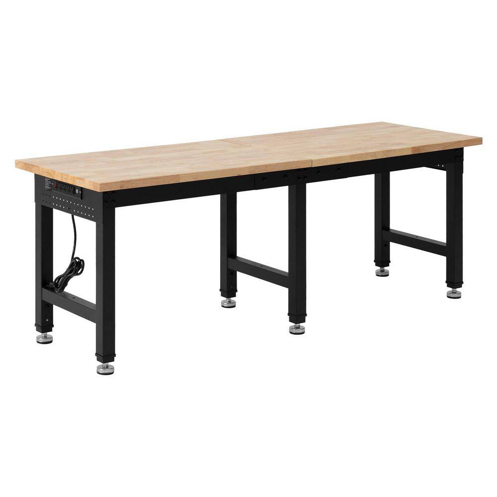 Adjustable Workbench, 5000 lbs. Capacity, 72 x 24 In. Oak Top with 4 AC Outlets & 2 USB Ports, for Home Commercial price history on PriceWatchPro