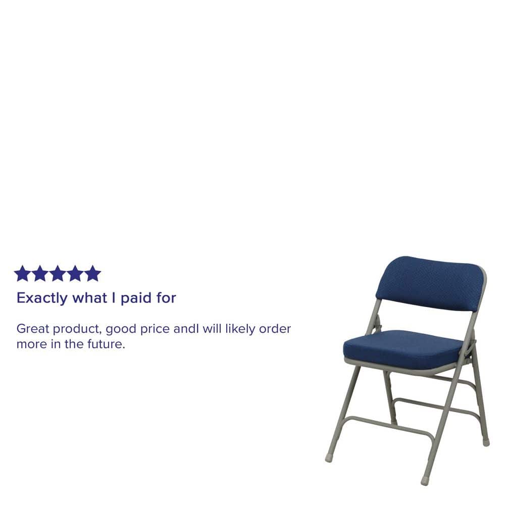 Navy Luxe Padded Metal Folding Chair for Events and Home Use