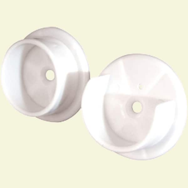 Closet Pole Sockets, 1-3/8 in., Plastic, White