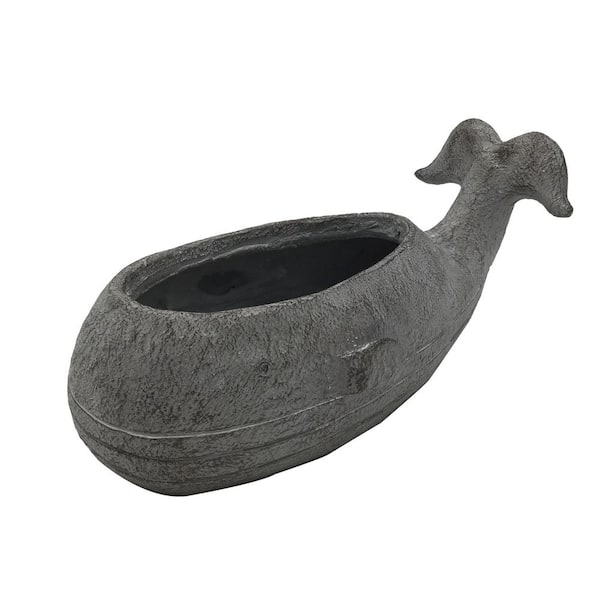 Unbranded Grey Polyresin Planter 7 in. H